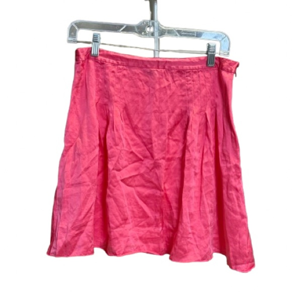 Kenneth Cole New York Pink Pleated Silk Skirt | US 4